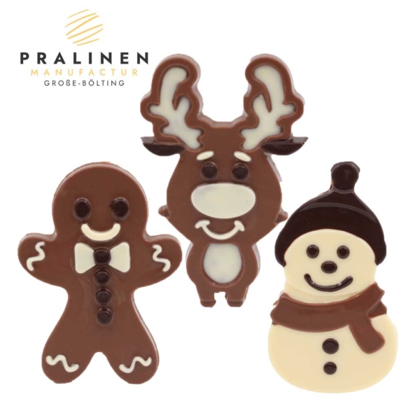 Schoko-Reliefs Weihnachten, Weihnachtsfiguren, weihnachtliche Schokoladenfiguren