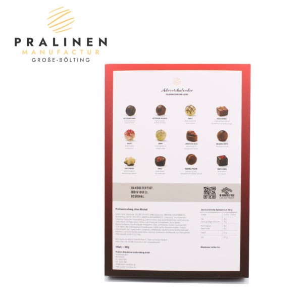 Pralinen Adventskalender mit Alkohol, Schokoladen Adventskalender, Adventskalender Geschenk, Besonderer Adventskalender